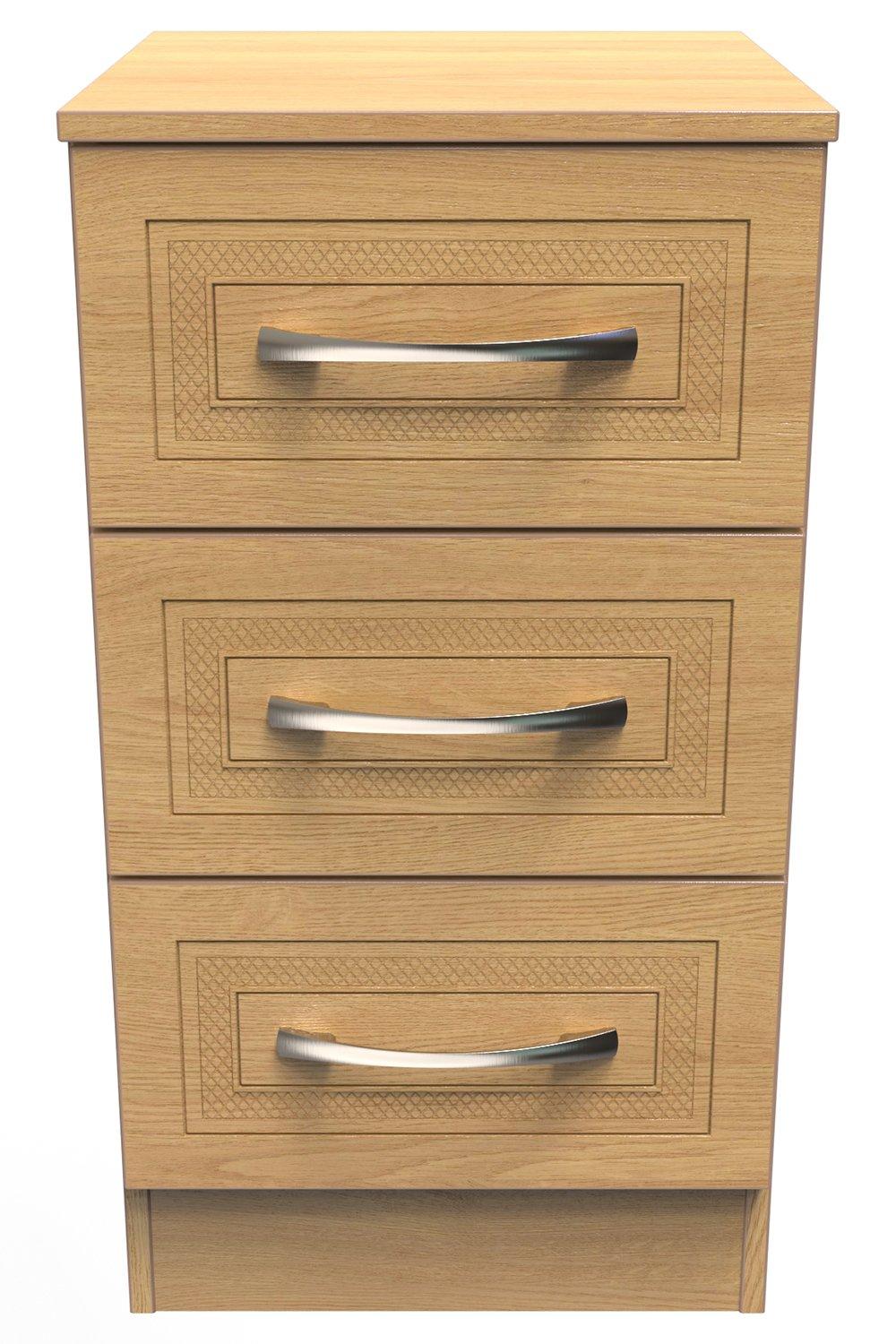 Oxford 3 Drawer Bedside Cabinet (Ready Assembled)